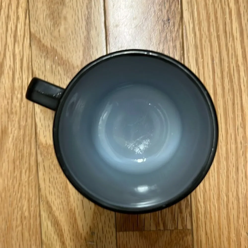 Vintage Federal Glass Milk Glass with‎ Black Aries the Ram Zodiac